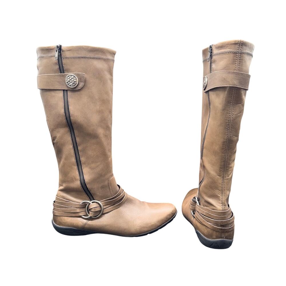 Remonte Dorndorf Leather Knee High Boots Brown Size 43 US 11.5 Zip